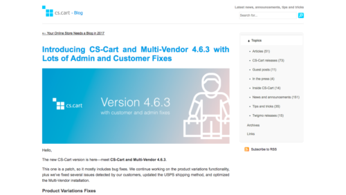 CS-Cart and Multi-Vendor 4.6.3