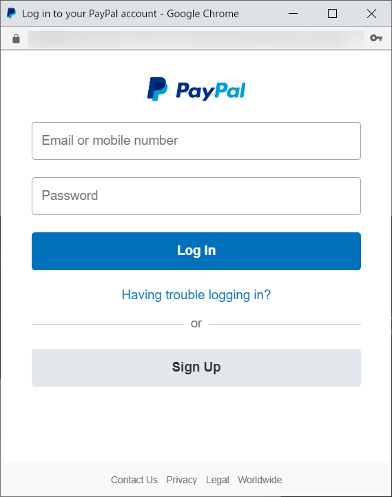 PayPalアカウントへのログイン