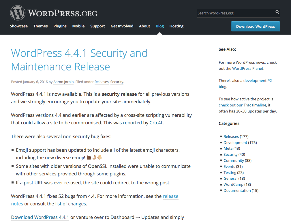 WordPress 4.4.1