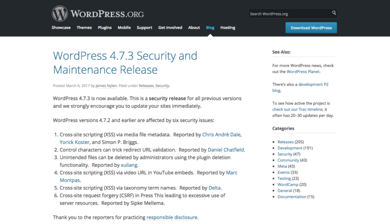 WordPress 4.7.3
