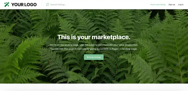Sharetribeのデフォルトのストアフロントデザイン