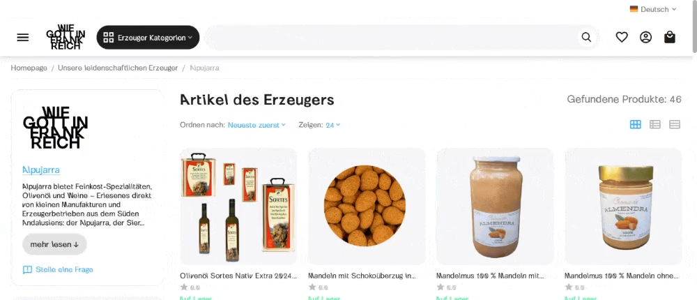 Wie Gott In Frankreichに導入されたCS-Cartの個別生産者のショップ